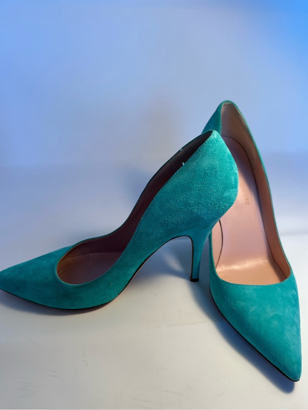 kate spade Size 9 Teal Suede Pointed-Toe Pumps - Picture 3 of 5